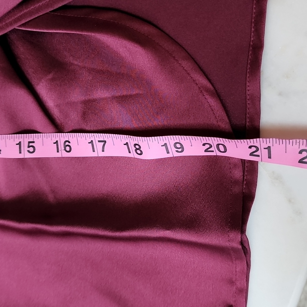 NWT 1.STATE twist front satin blouse in Napa wine size medium - Picture 13 of 14